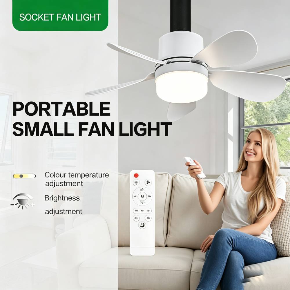 Home Lighting And Decor - مروحة سقف صغيرة مع إضاءة LED