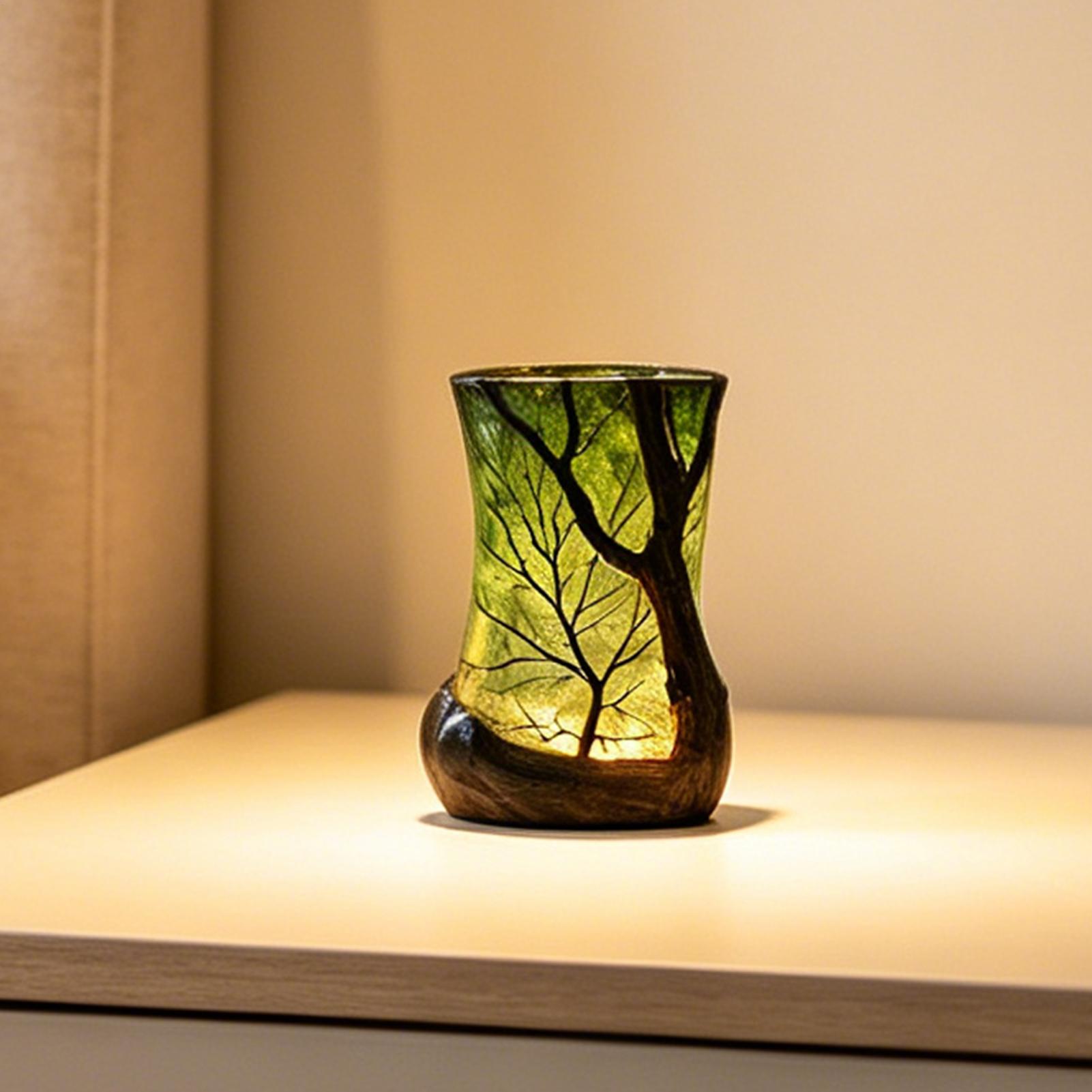 Home Lighting And Decor - مصباح طاولة جانبي على شكل غابة،