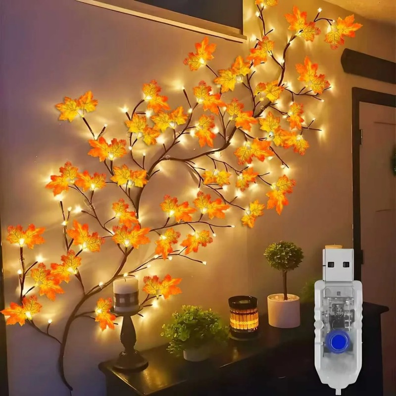 Home Lighting And Decor - قلادة وردة على شكل ورقة القيقب
