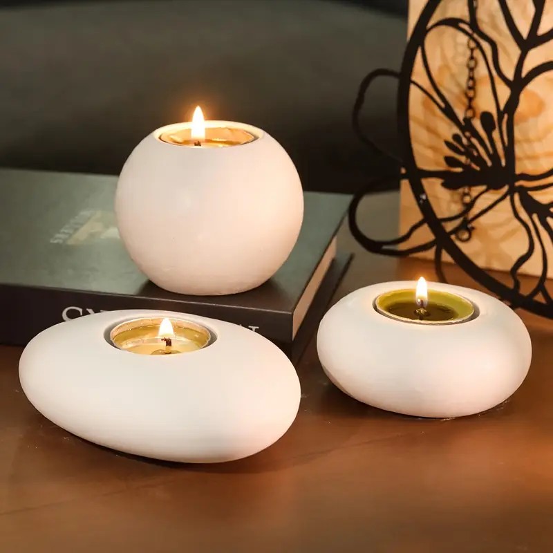 Candle Holder Set - Tealight شمعة حامل الراتنج قالب من