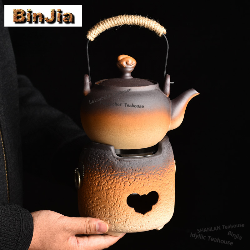 Candle Holder Set - سخان شاي من الفخار الخام بمقبض