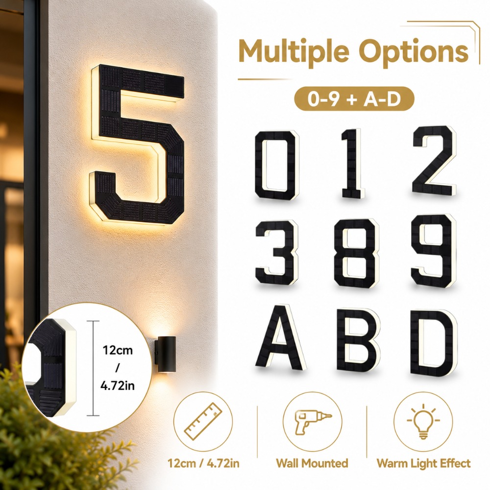 لافتة رقم المنزل بالطاقة الشمس - مراجعة Decor Lighting Address وسعره