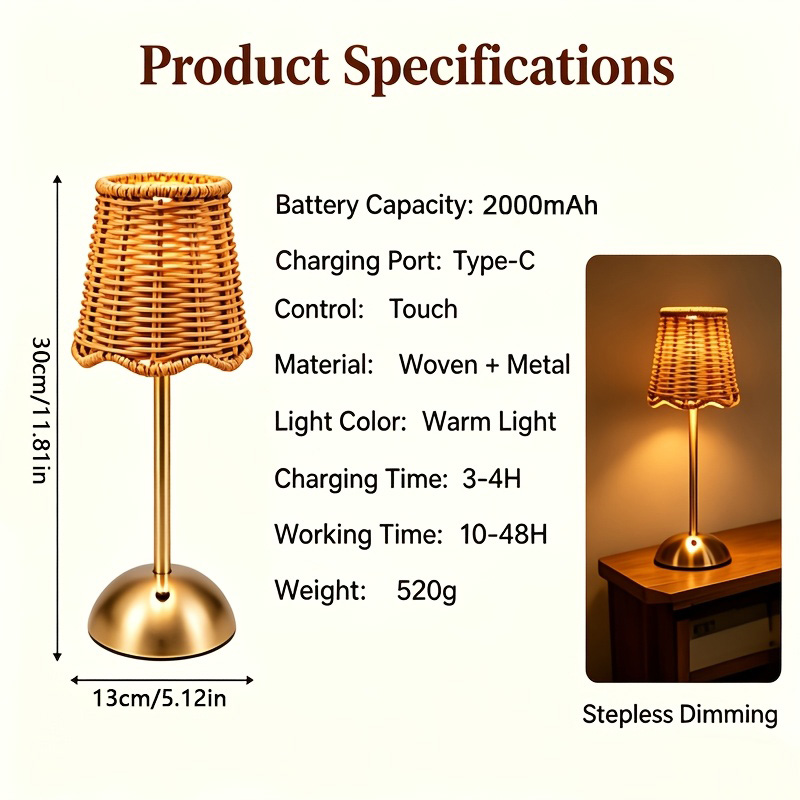 مصباح طاولة فني من الروطان الم - مراجعة Home Lighting And Decor وسعره