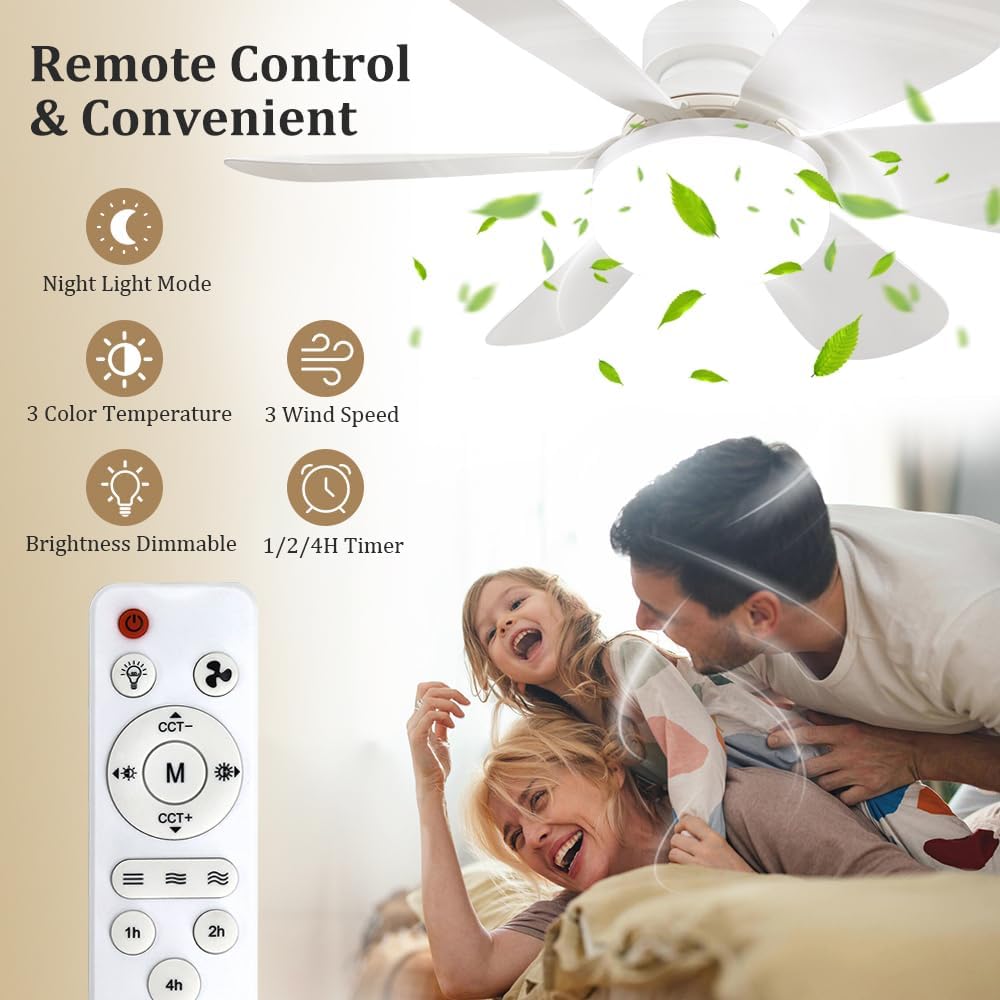 مروحة سقف صغيرة مع إضاءة LED و - مراجعة Home Lighting And Decor وسعره