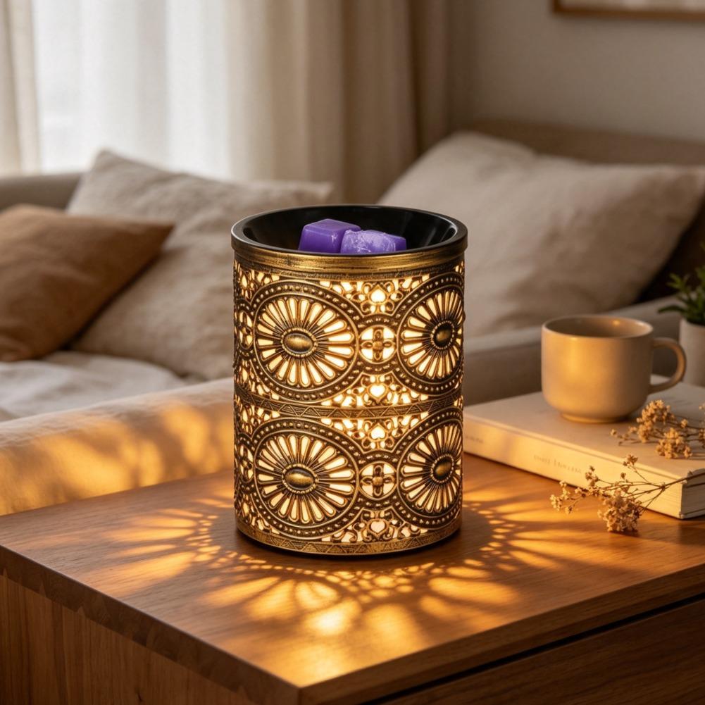 شمعدان حديدي ذهبي هندسي الشكل  - مراجعة Home Lighting And Decor وسعره